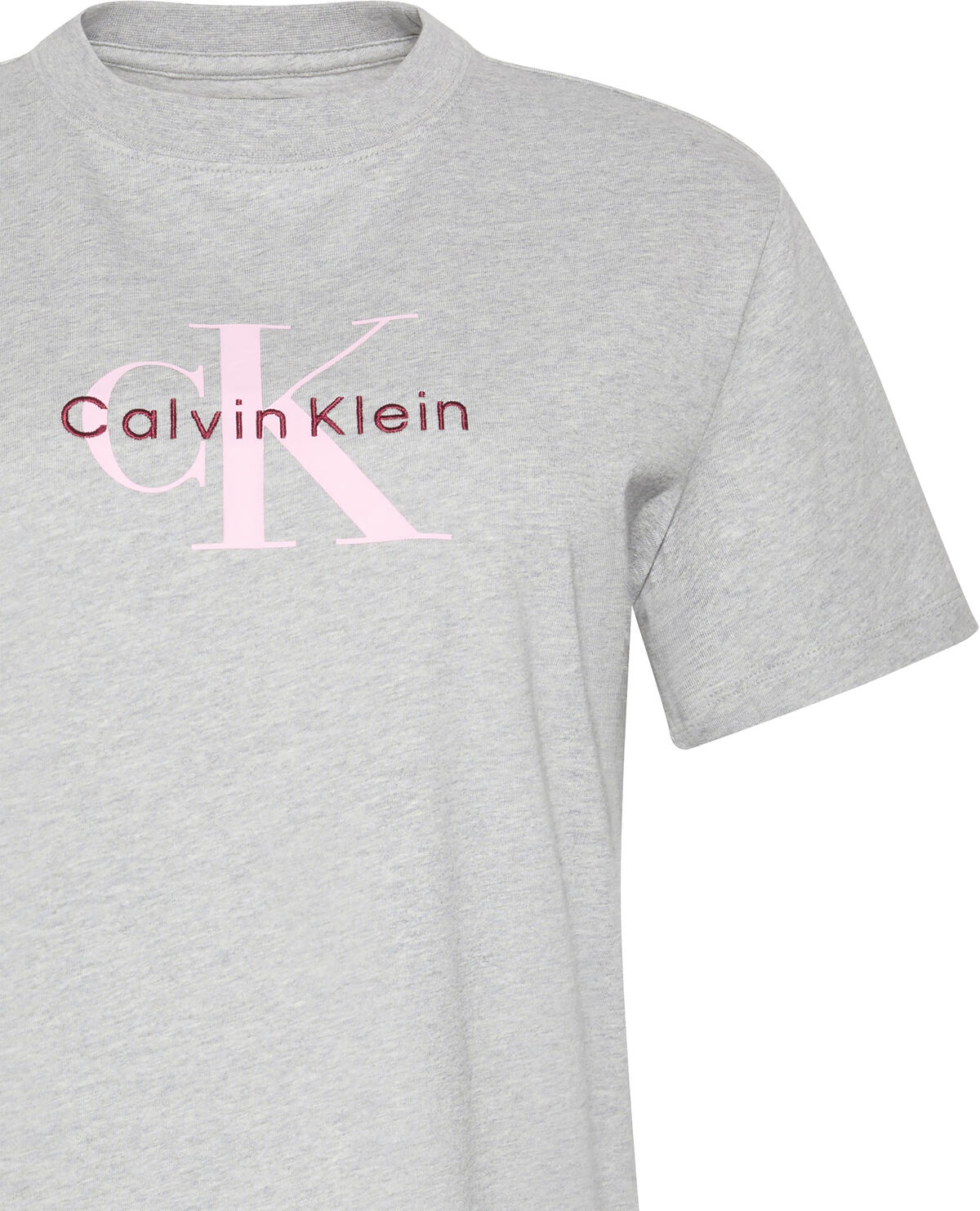 Calvin Klein HERO SS CLASSIC MONOLOGO CN TEE Gri Kadın T-Shirt