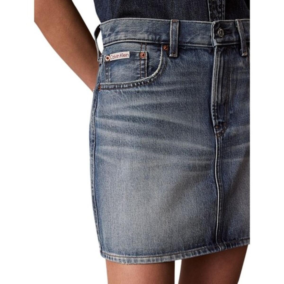 Calvin Klein 90S MINI SKIRT BASSE, SCB, 26 Mavi Kadın Etek