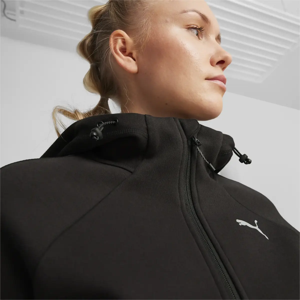 Puma EVOSTRIPE FZ Hoodie Siyah Kadın Sweatshirt