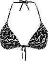 Calvin Klein TRIANGLE-PRINT Kadın Siyah Bikini Üstü