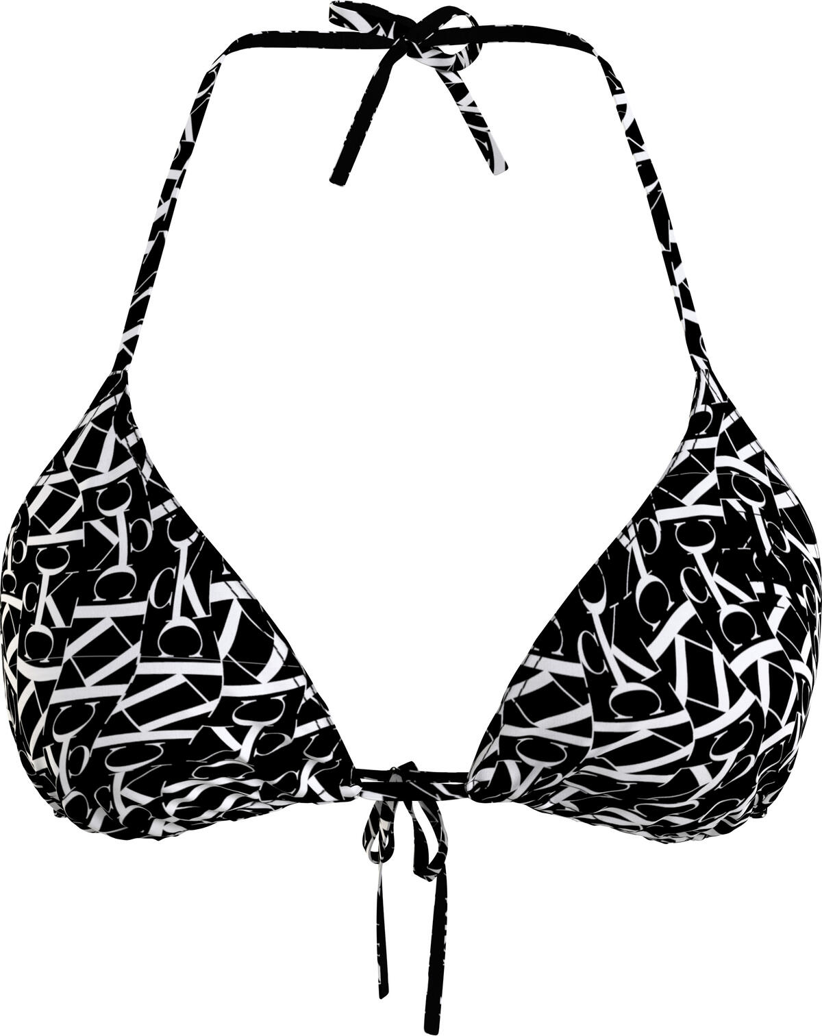 Calvin Klein TRIANGLE-PRINT Kadın Siyah Bikini Üstü