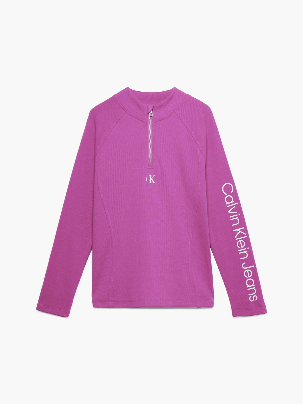 Calvin Klein HERO LOGO RIB ZIP UP Kadın Pembe T-Shirt