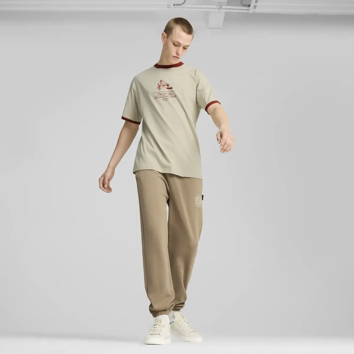 Puma X PTC Ringer Tee Bej Erkek T-Shirt