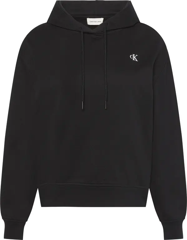 Calvin Klein LS RLXD MONO FR TERR Kadın Siyah Hoodie