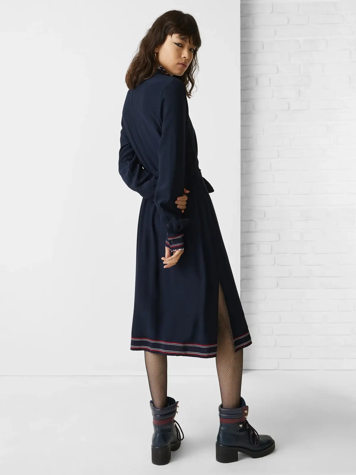 Tommy Hilfiger VIS MONOGRAM SHIRT D Kadın Siyah Elbise