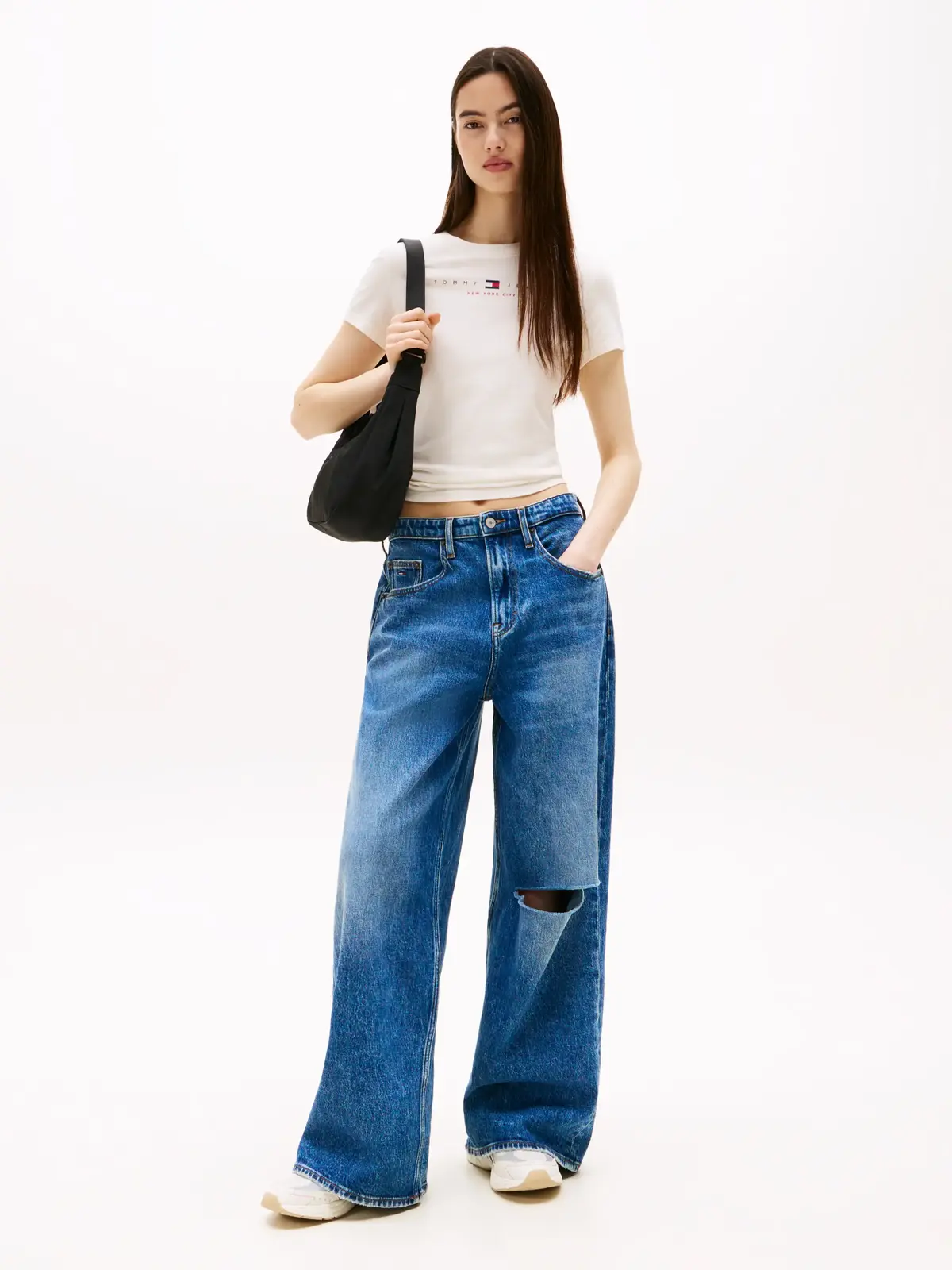 Tommy Hilfiger TJW SLIM TJ US LINEA, YBH Krem Kadın T-Shirt & Polo