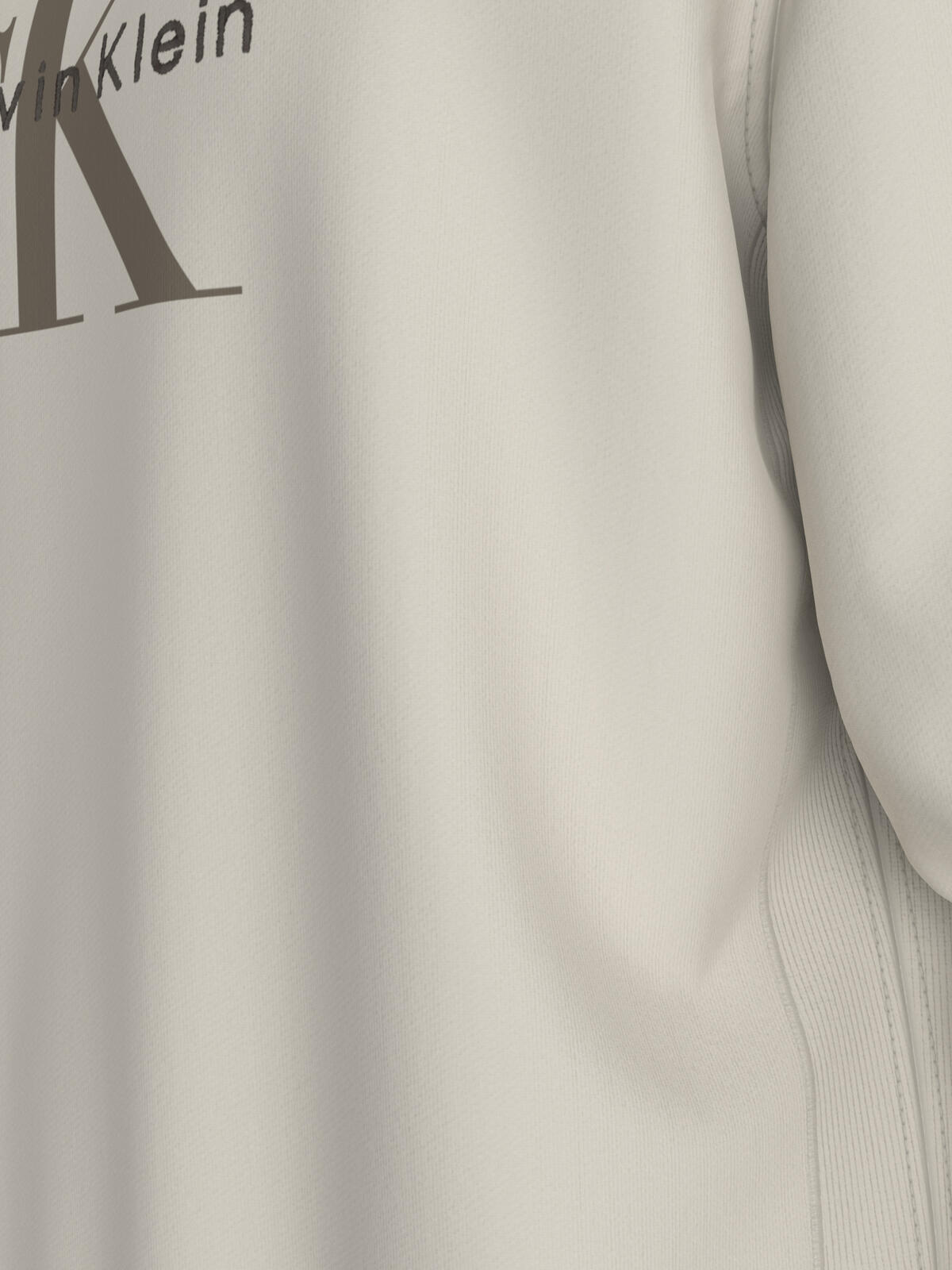 Calvin Klein LS EU 350TERRY MONOLOGO CN SWTSH Beyaz Erkek Sweatshirt