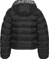 Calvin Klein LIGHTWEIGHT LOGO PUF, UB1 Siyah Kadın Mont