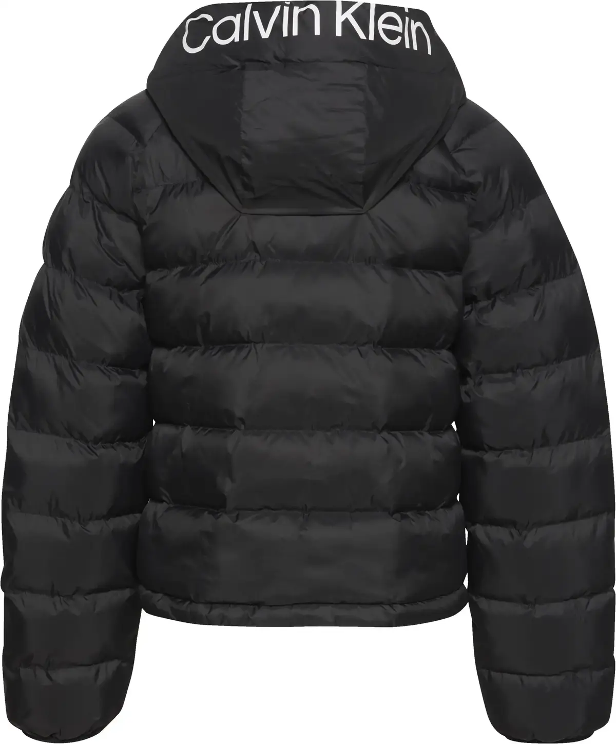 Calvin Klein LIGHTWEIGHT LOGO PUF, UB1 Siyah Kadın Mont