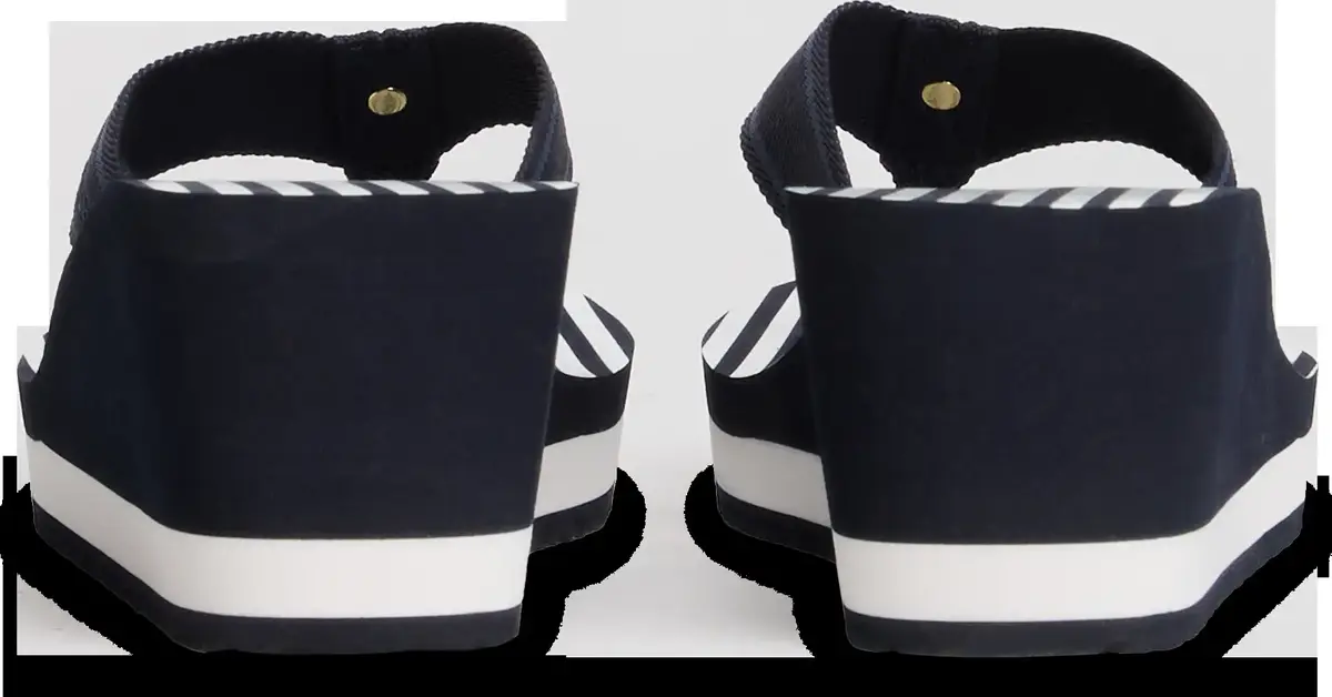 Tommy Hilfiger TH STRIPES WEDGE BEA, DW6 Siyah Kadın Terlik