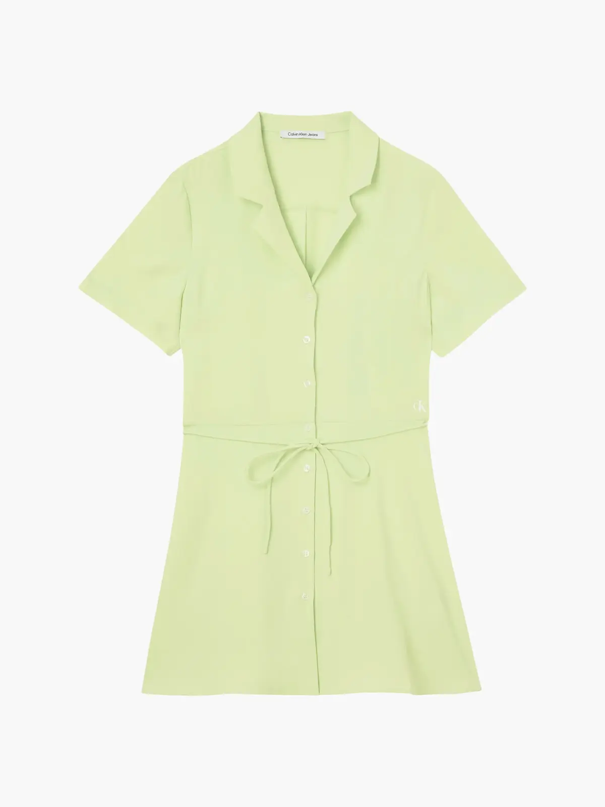 Calvin Klein COLLAR BACK TIE DRAP Kadın Yeşil Elbise