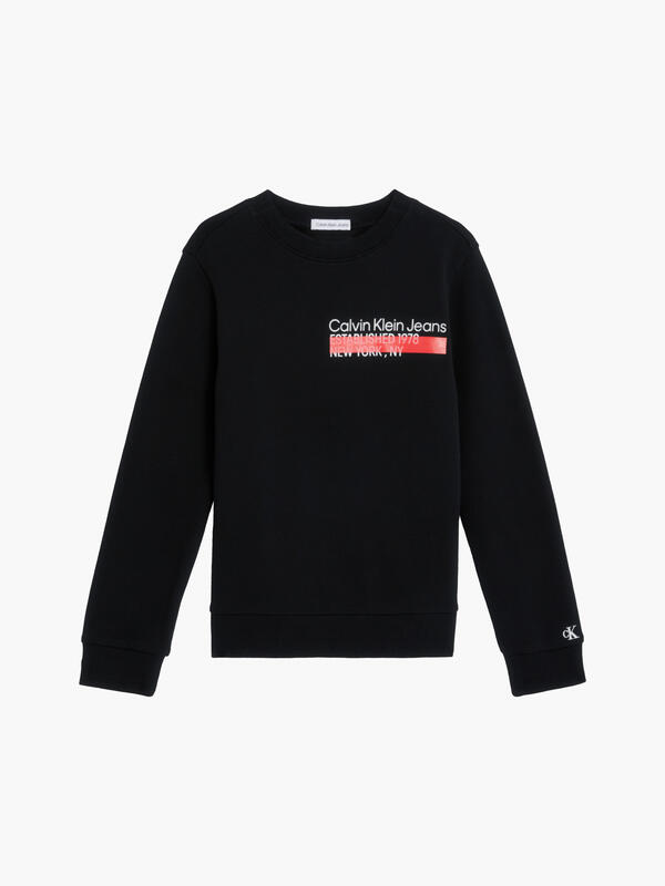 Calvin Klein HERO MINI LOGO CN SW Erkek Siyah Sweatshirt