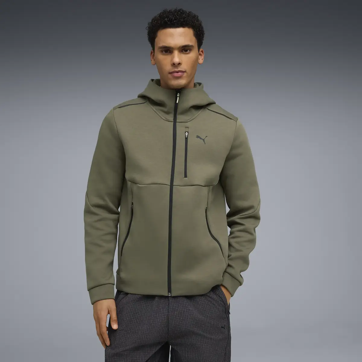 PUMA PUMATECH Full-Zip Hoodie DK Yeşil Erkek Hoodie