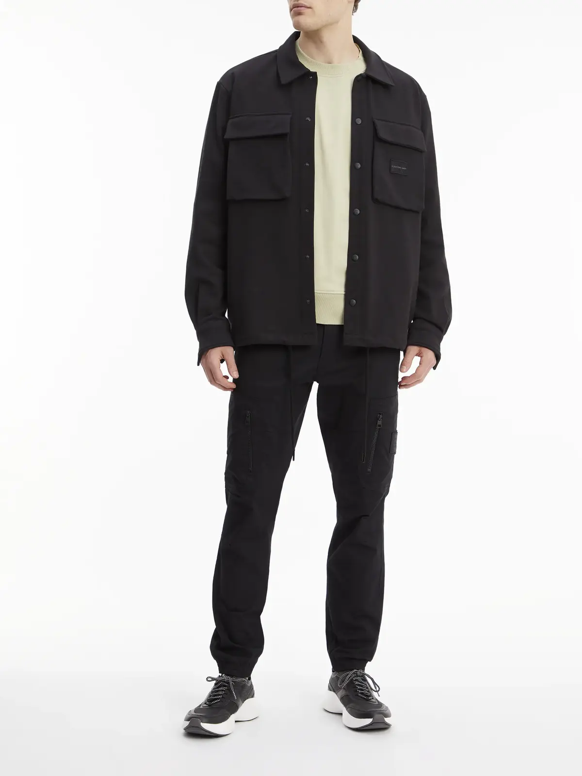 Calvin Klein SHRUNKEN BADGE HWK S Erkek Siyah Sweatshirt