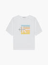 Calvin Klein SUMMER GRADIENT GRAP Kadın Beyaz T-Shirt