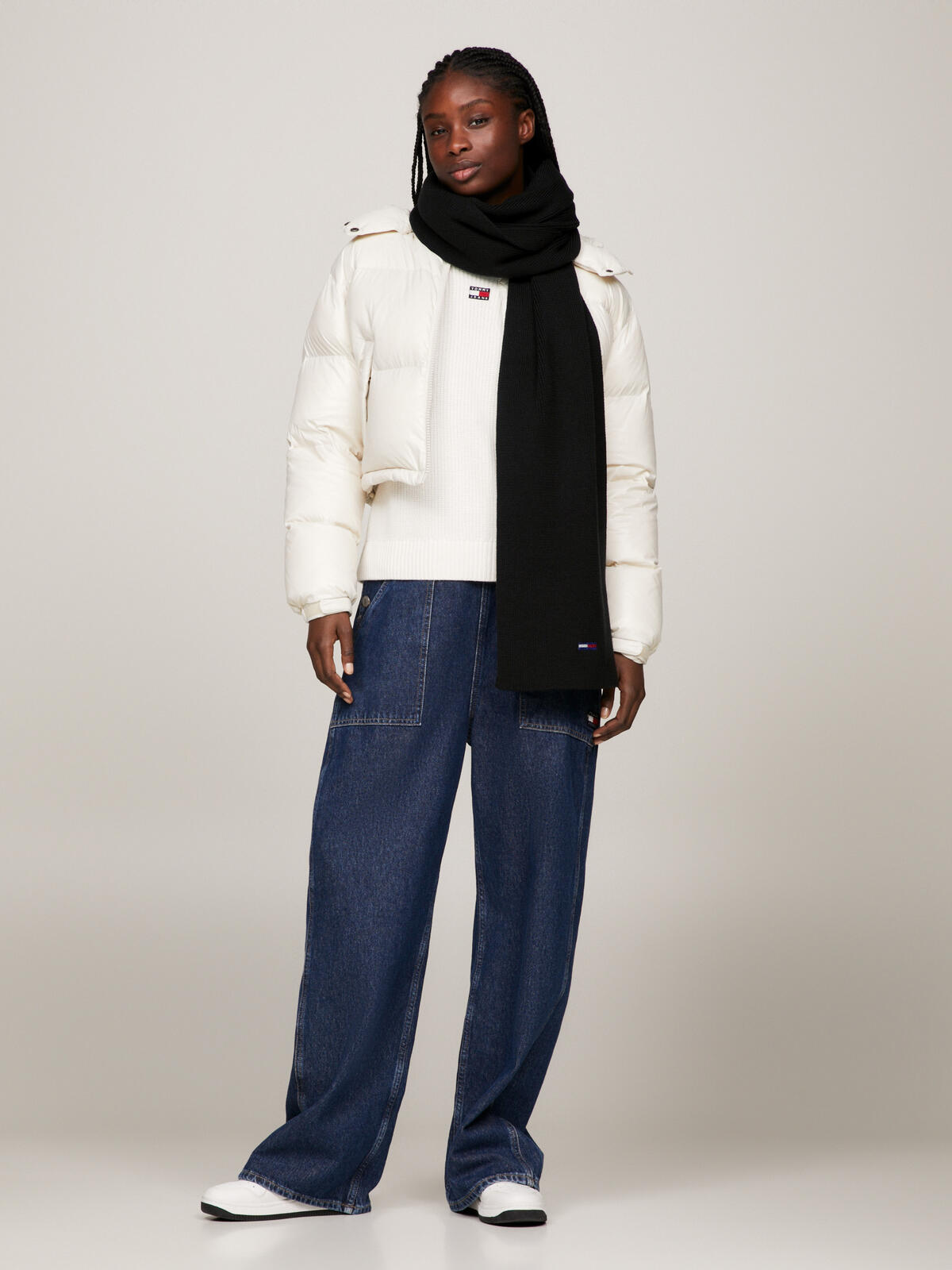 Tommy Hilfiger TJW FLAG SCARF Kadın Siyah Atkı
