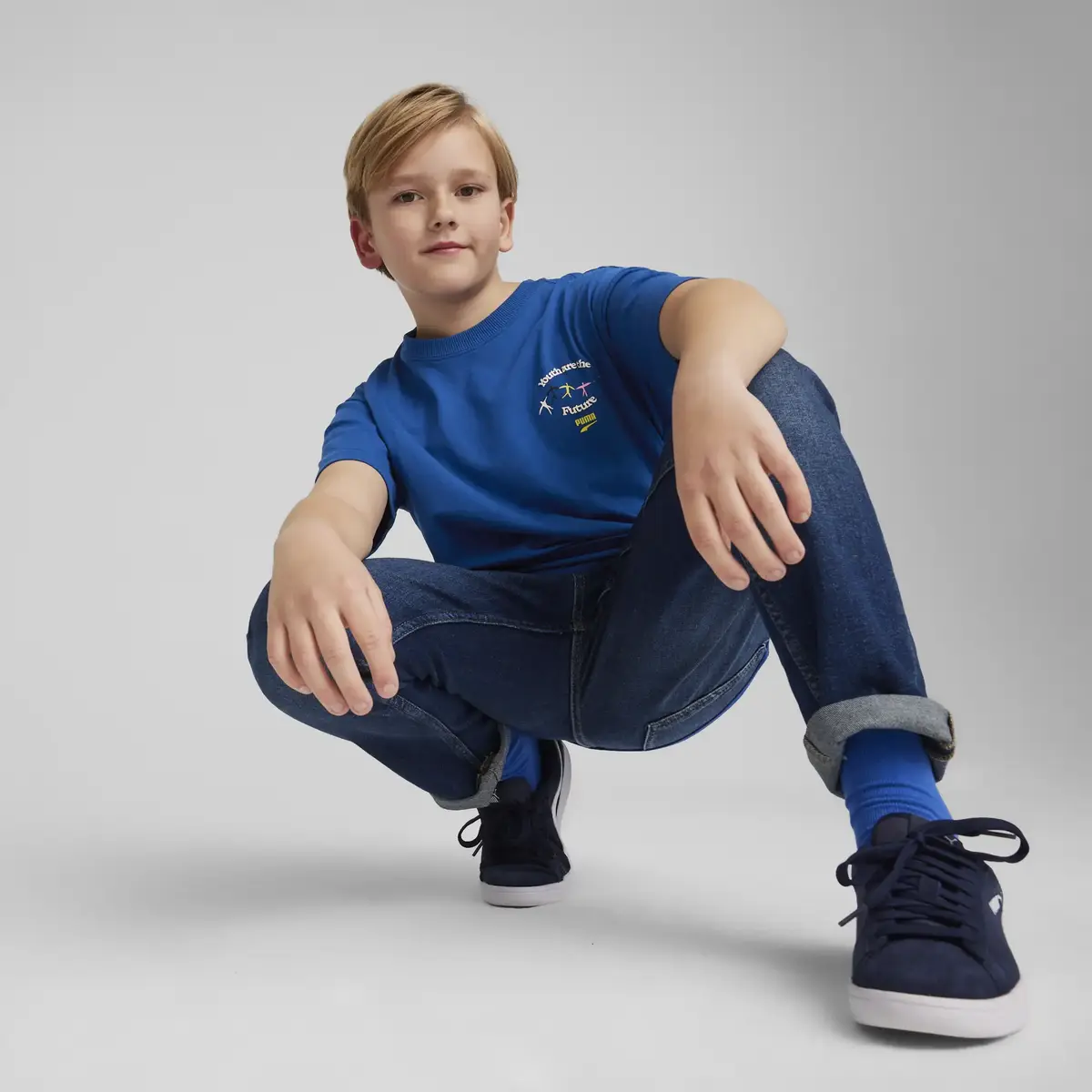Puma DOWNTOWN Graphic Tee Mavi Erkek T-Shirt & Polo