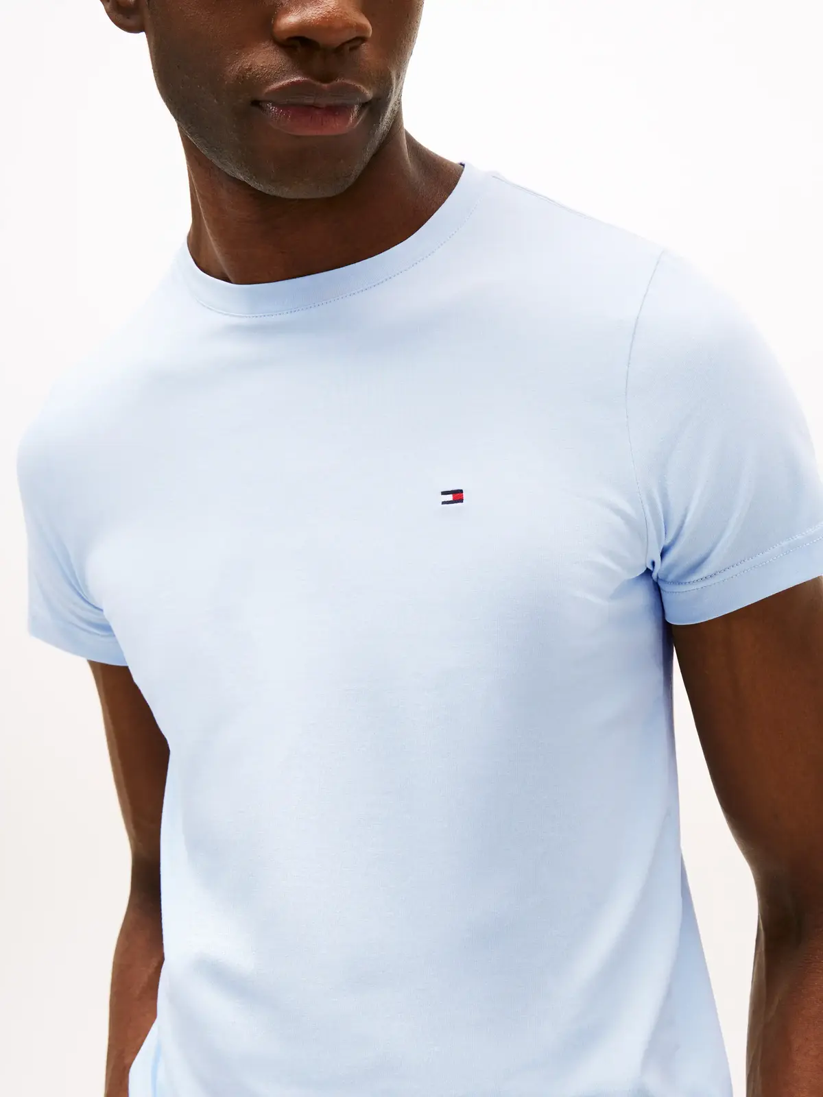 Tommy Hilfiger STRETCH SLIM FIT TEE Erkek Mavi T-Shirt