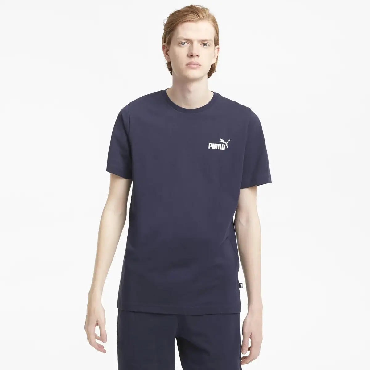 Puma ESS Small Logo Tee Lacivert Erkek/Unisex T-Shirt