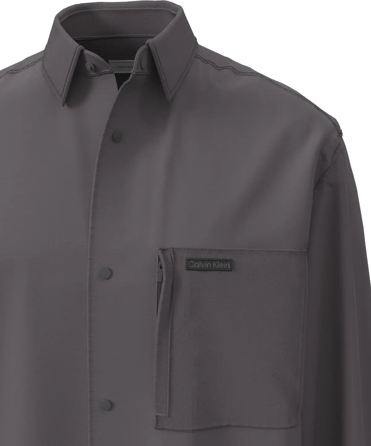 Calvin Klein LS COTTON NYLON RLXD SHIRT JACKE Gri Erkek Tişört