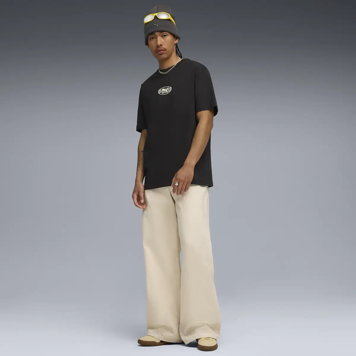 Puma ESS LOGO LAB Relaxed Tee Siyah Erkek T-Shirt & Polo
