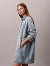 Calvin Klein DENIM SHIRTDRESS CK DISTRESSED I Mavi Kadın Elbise