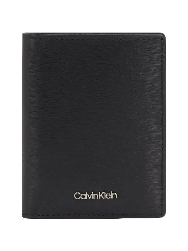 Calvin Klein Logolu Erkek Siyah Hakiki Deri Cüzdan