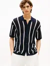 Tommy Hilfiger VERTICAL STRIPE OPEN, 0FA Lacivert Erkek Kazak