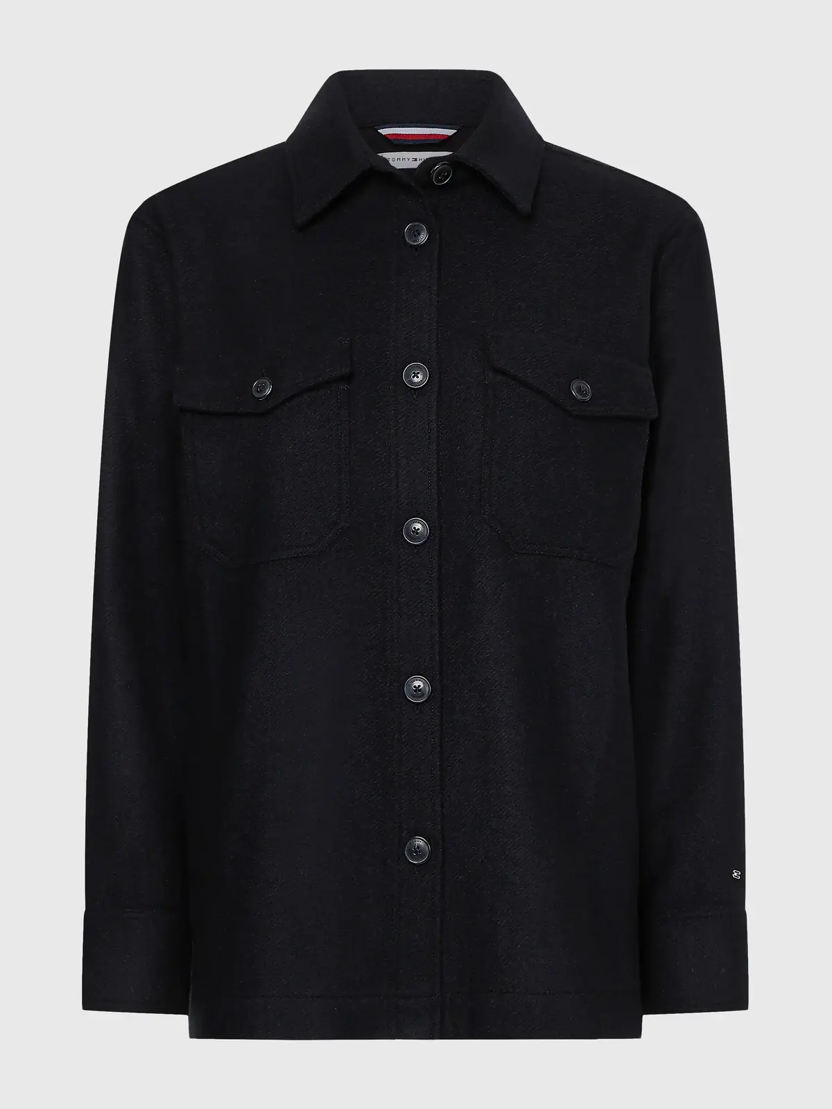 Tommy Hilfiger WOOL BLEND SHACKET Kadın Siyah Blazer