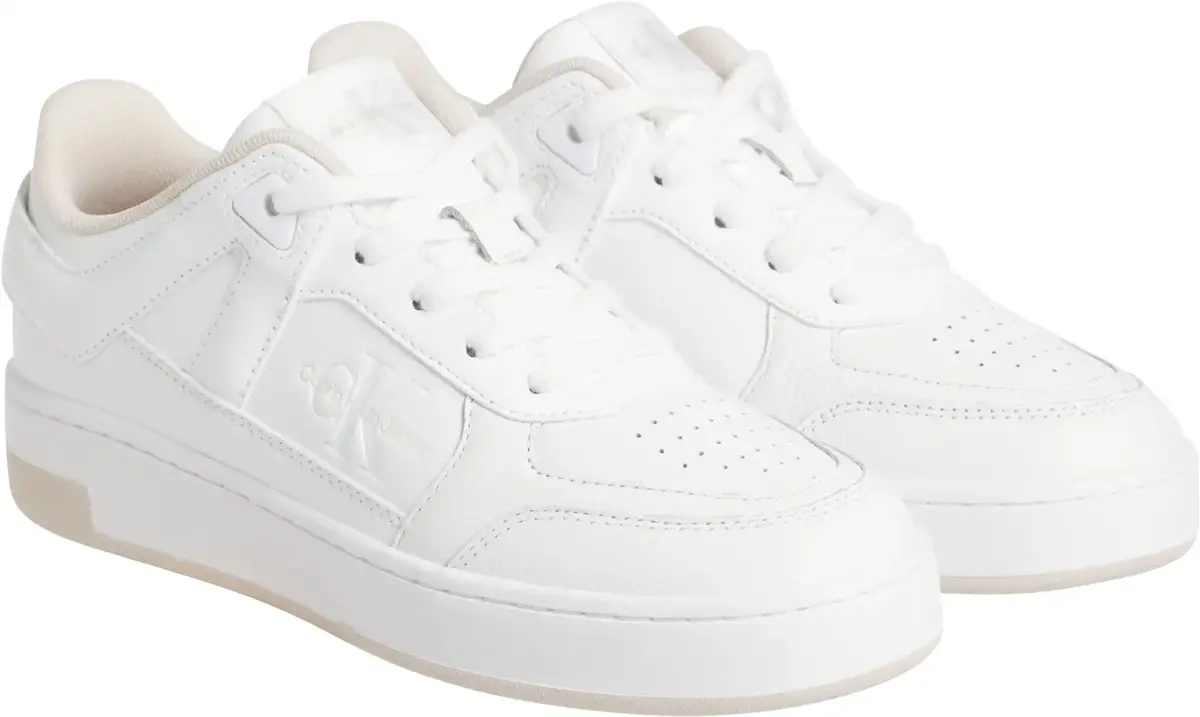 Calvin Klein BASKET CUPSOLE LOW M, 0LA Beyaz Kadın Spor Ayakkabı & Sneaker