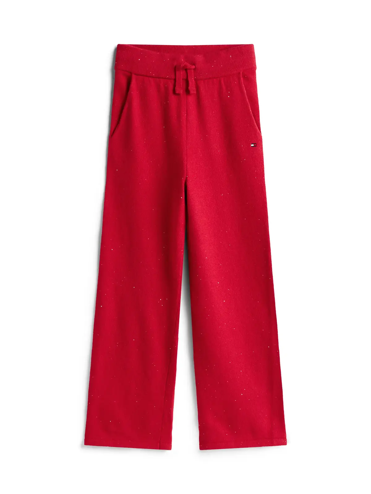 Tommy Hilfiger Sequin Wide Leg Drawstring Trousers Kırmızı Kız Çocuk Pantolon