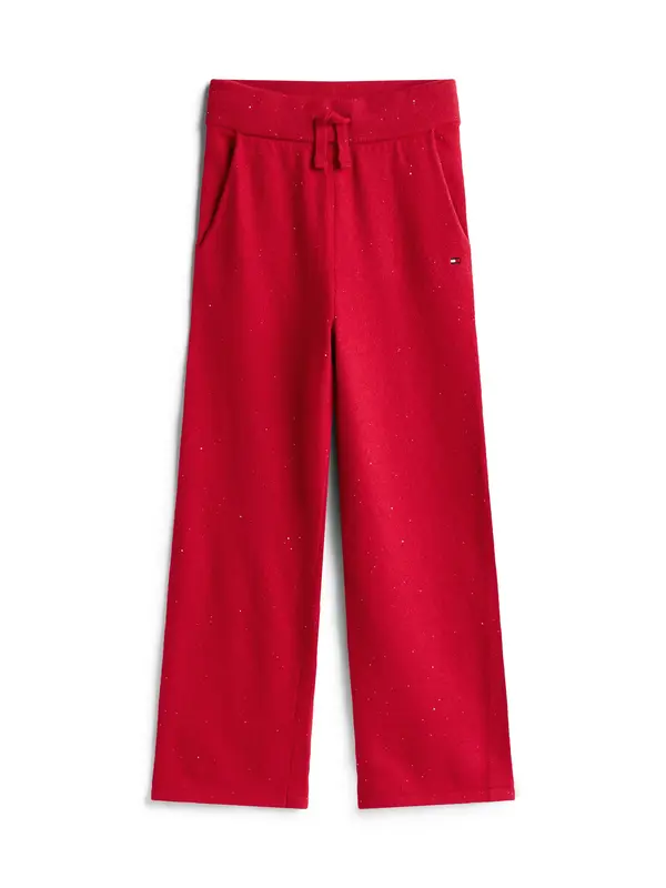 Tommy Hilfiger Sequin Wide Leg Drawstring Trousers Kırmızı Kız Çocuk Pantolon