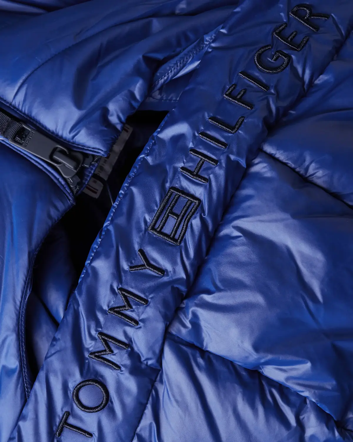 Tommy Hilfiger SORONA PADDED LOGO C Kadın Mavi Şişme Mont