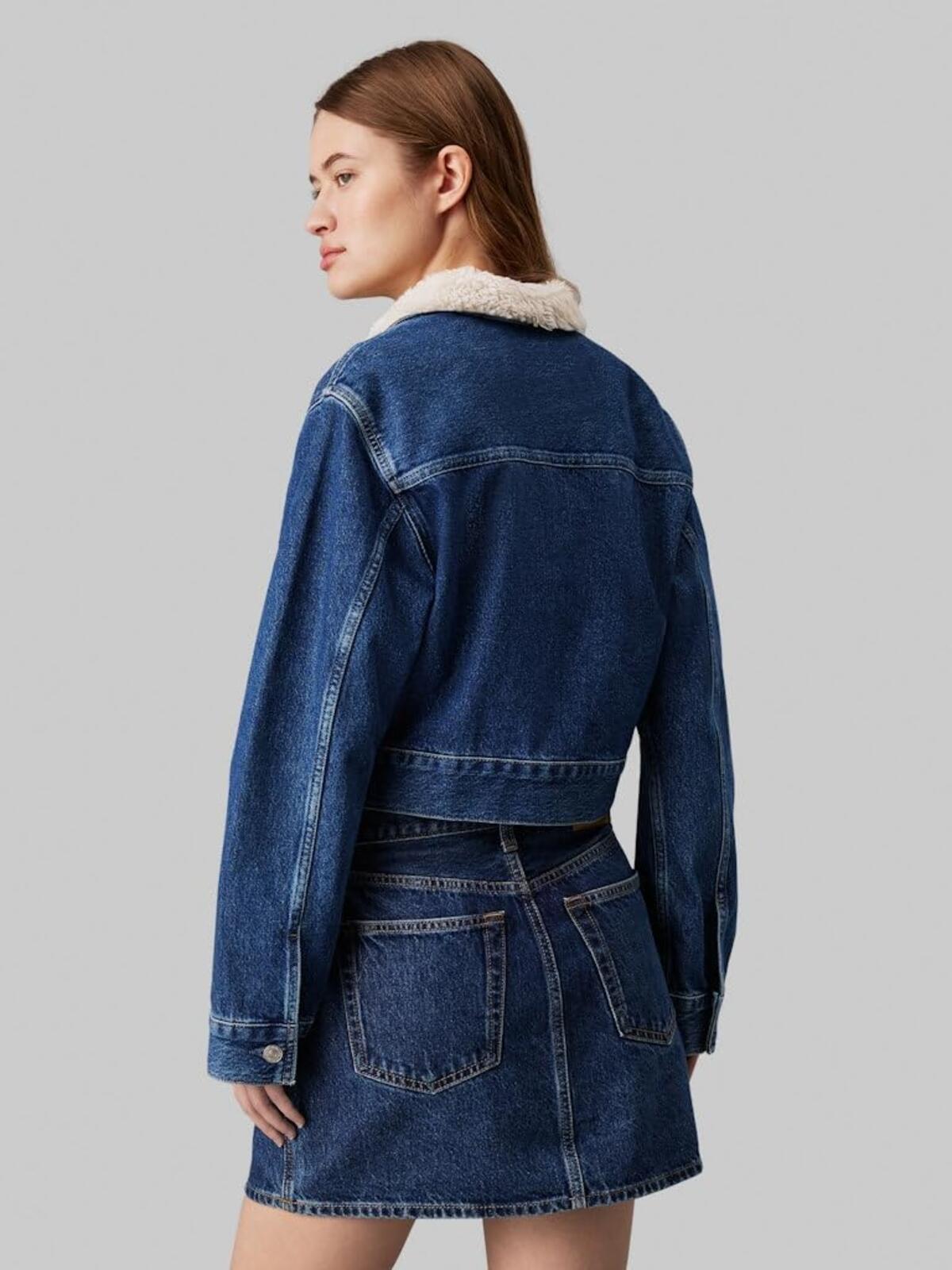 Calvin Klein DENIM ZIP JACKET SHE, 1A4 Lacivert Kadın Kot Ceket