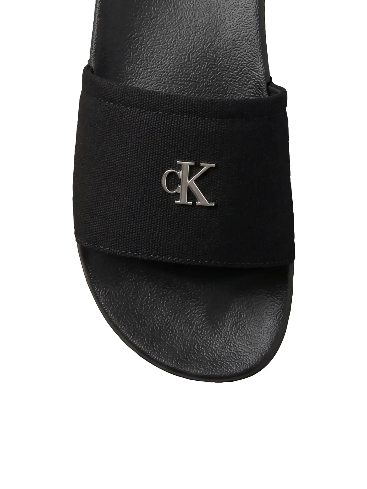 Calvin Klein ESS SLIDE CANVAS HDW Siyah Kanvas Logolu Kadın Terlik
