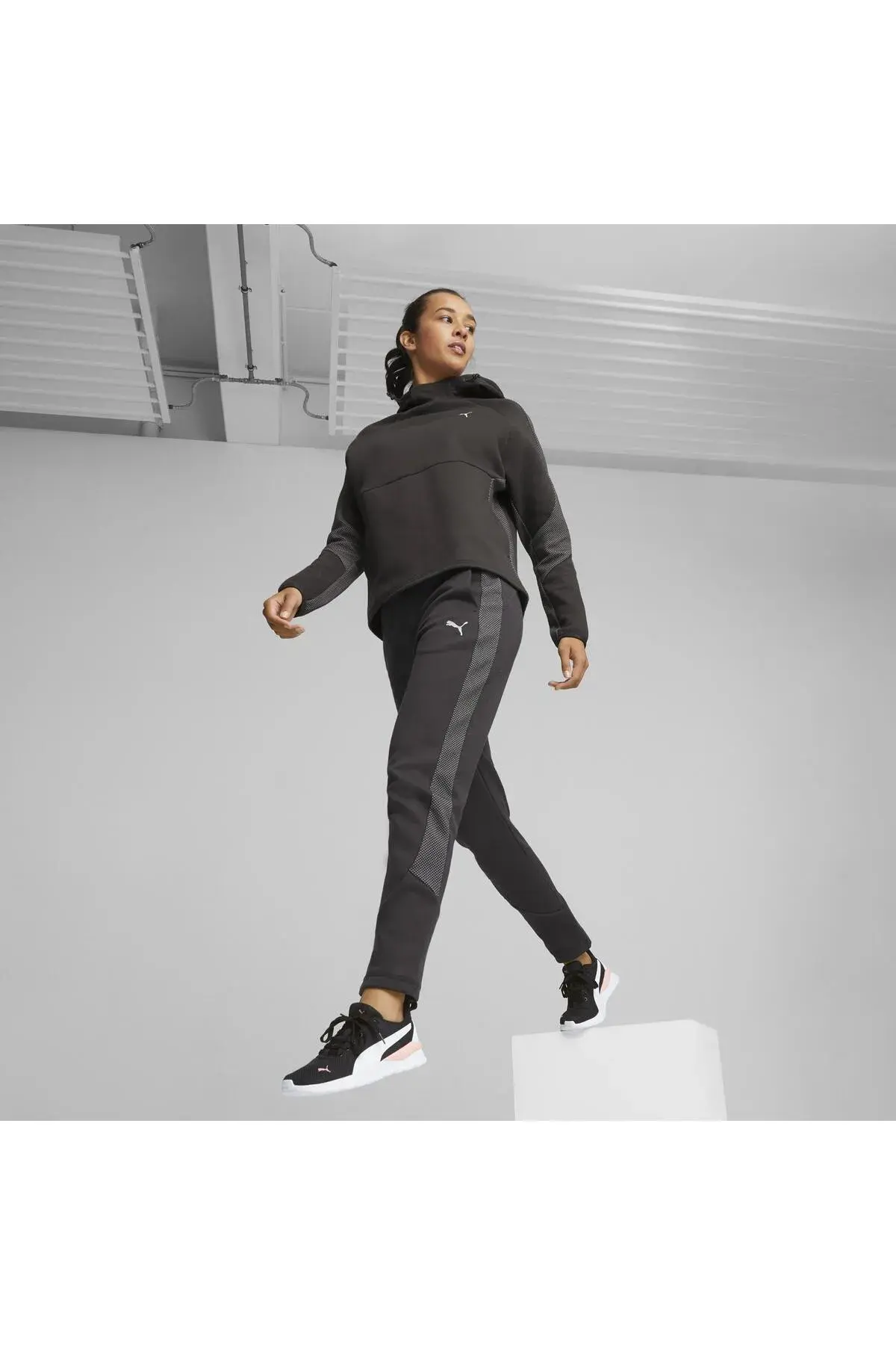 Puma EVOSTRIPE High-Waist Pants Siyah Kadın Eşofman Altı