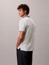 Calvin Klein SS MONOGRAM PIQUE TI, CHE Açık Gri Erkek Polo T-Shirt