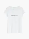 Calvin Klein REFLECTIVE MONOGRAM Kadın Beyaz T-Shirt