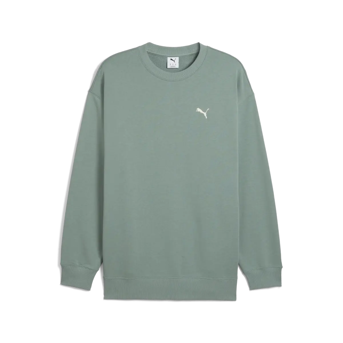 PUMA WARDROBE ESS Relaxed Crew Yeşil Erkek Sweatshirt