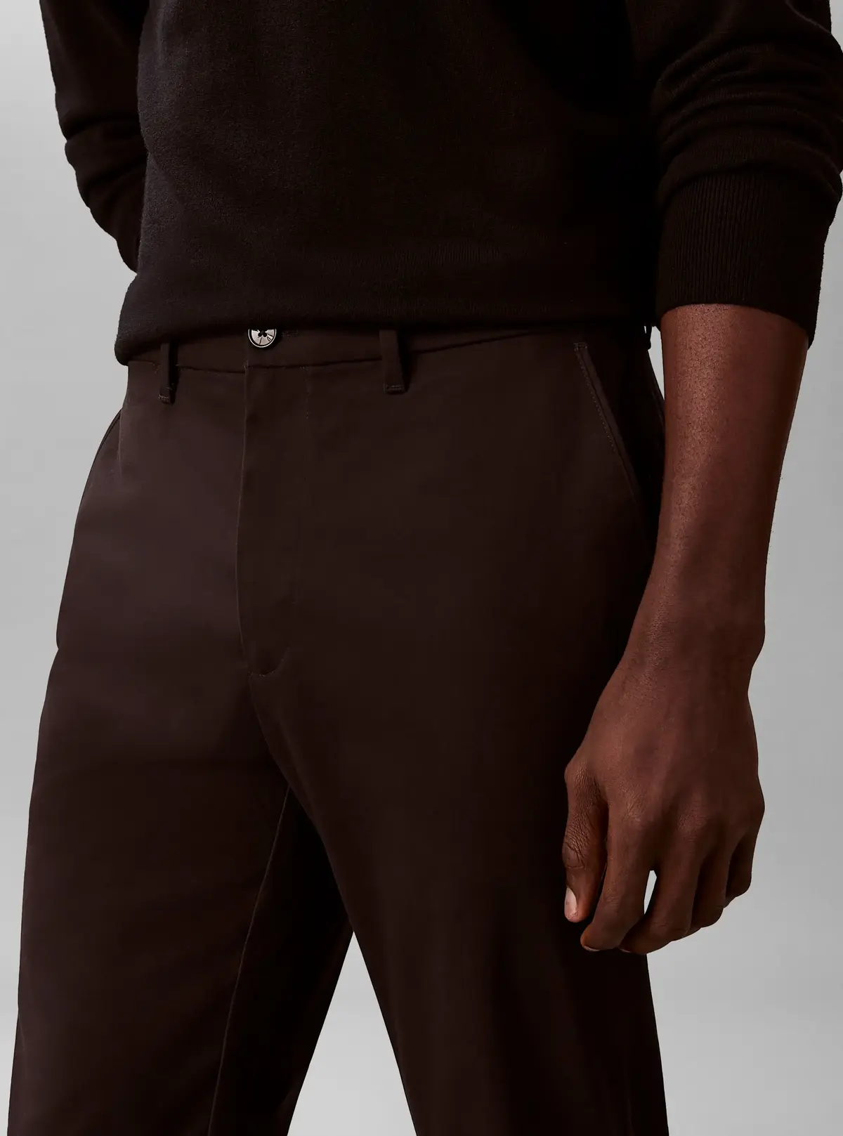 Calvin Klein SLIM SATEEN CHINO TR Siyah Erkek Pantolon