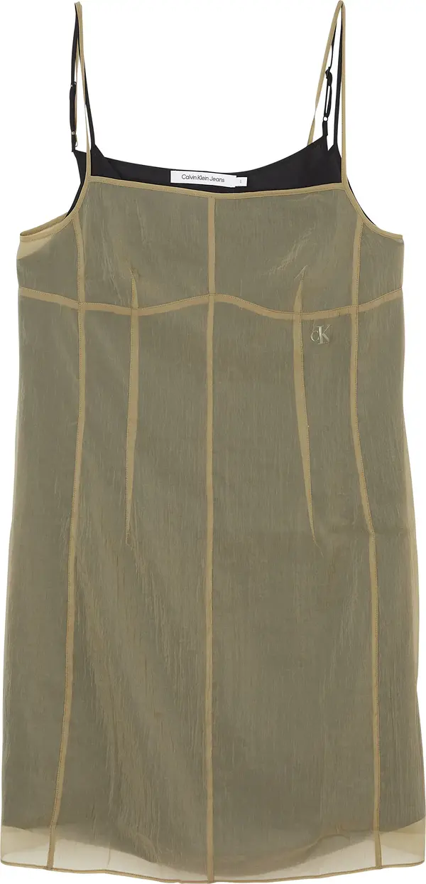 Calvin Klein SHEER CHIFFON LAYERI Kadın Gri Elbise