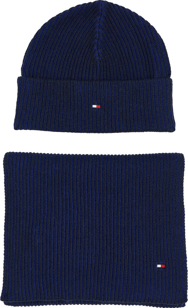 Tommy Hilfiger GP FLAG BEANIE & SCA Erkek Lacivert Bere