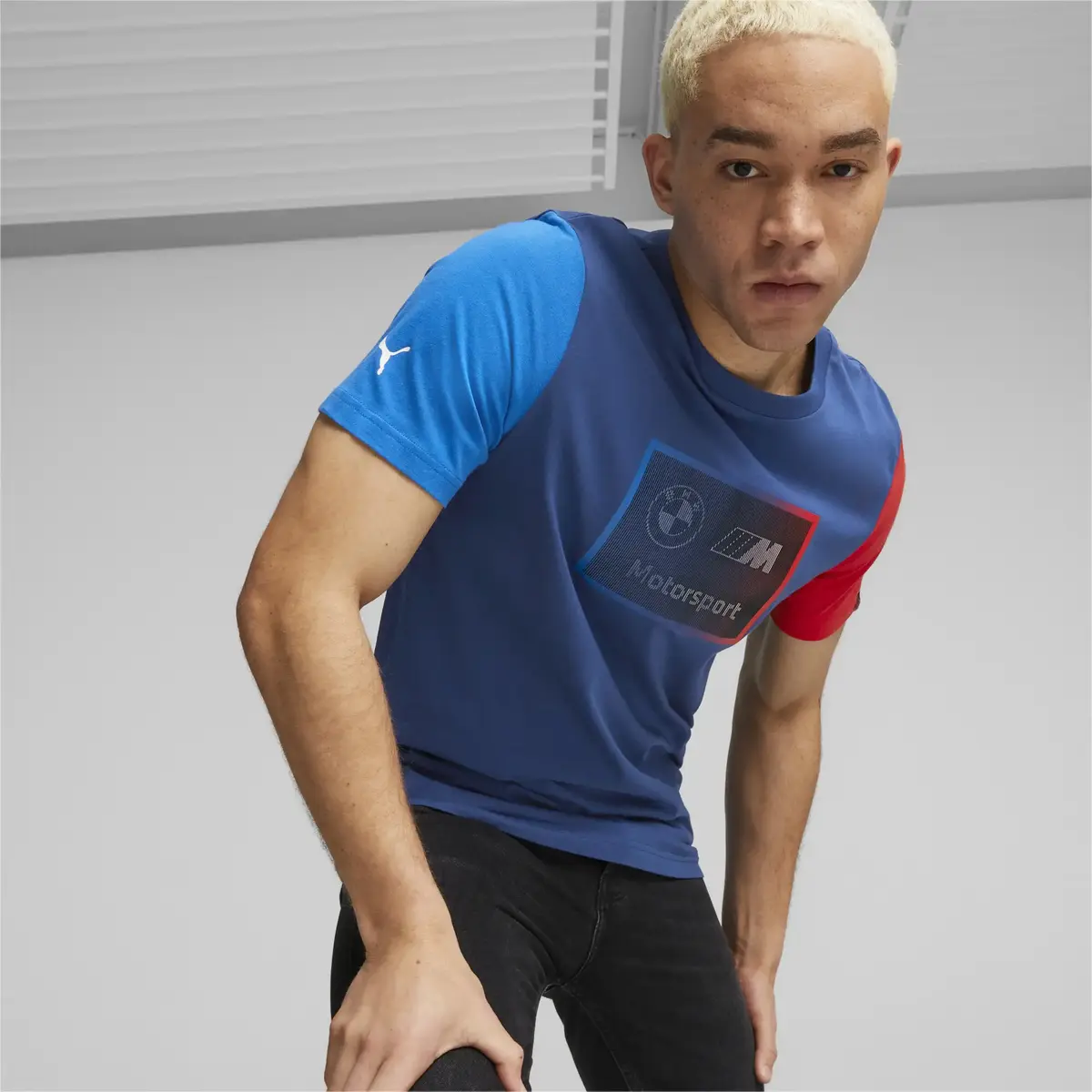 Puma BMW MMS Logo Tee + Mavi Erkek T-Shirt