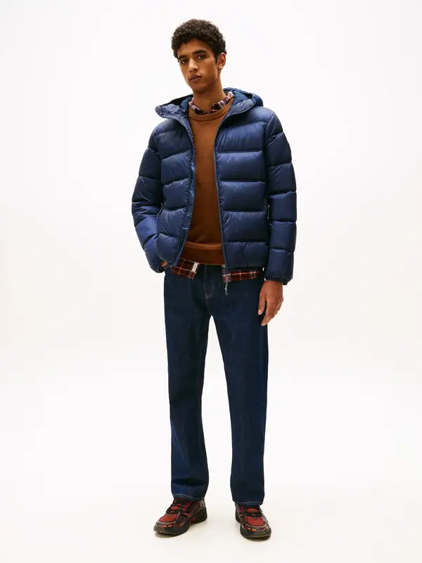 Tommy Hilfiger TJM HOODED LOGO JACK, C1G Lacivert Erkek Şişme Mont