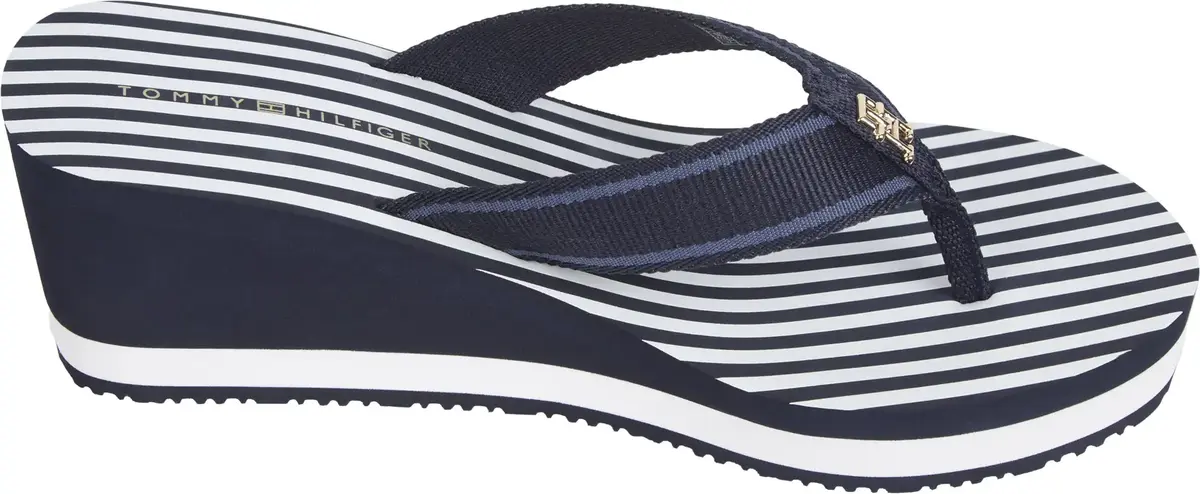 Tommy Hilfiger TH STRIPES WEDGE BEA, DW6 Siyah Kadın Terlik