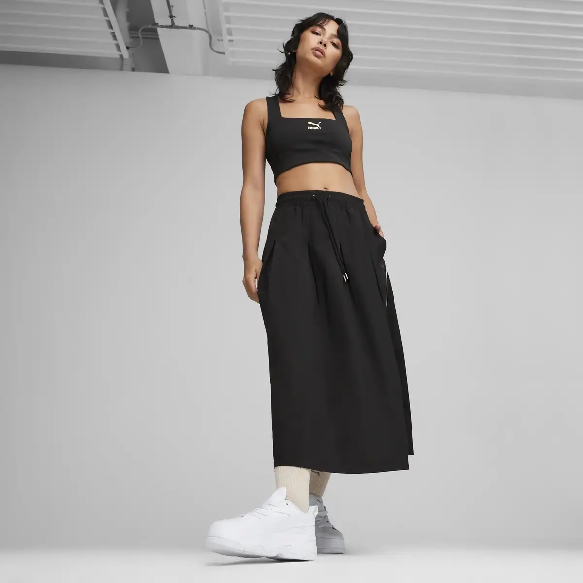 Puma INFUSE Pleated Midi Skirt Siyah Kadın Etek