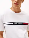 Tommy Hilfiger HILFIGER CHEST INSER, YBR Beyaz Erkek T-Shirt & Polo