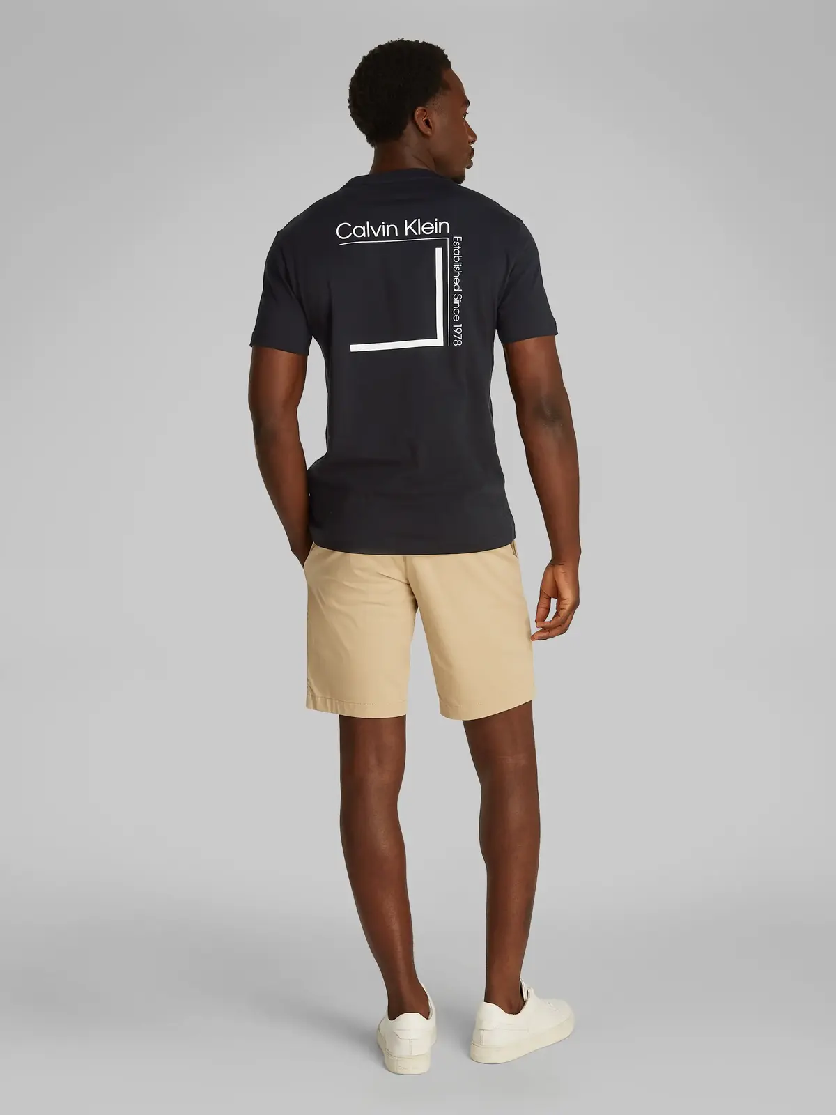 Calvin Klein CP-LINEAR BOX LOGO Siyah Erkek Tişört