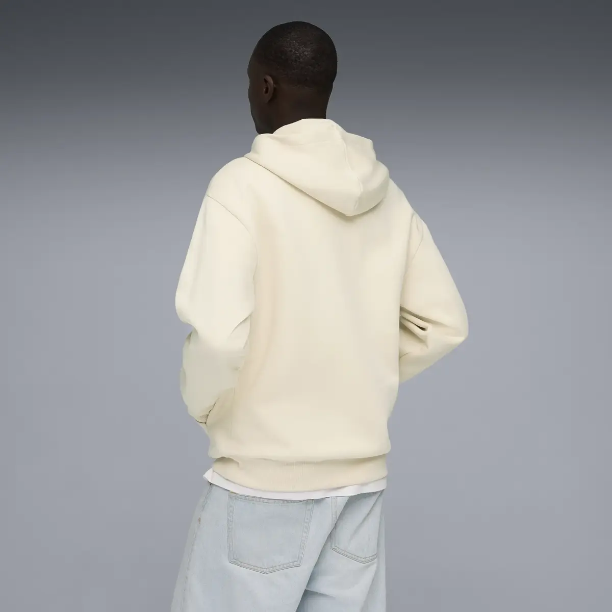 Puma ESS ELEVATED CAT LOGO Hoodie Krem Erkek Sweatshirt