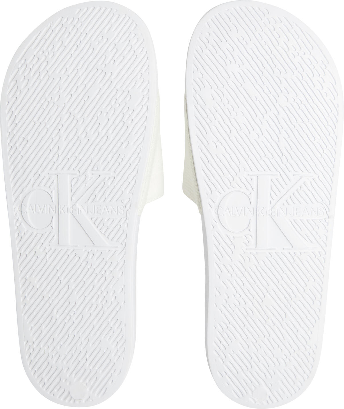 Calvin Klein SLIDE MONOGRAM CO Erkek Beyaz Terlik